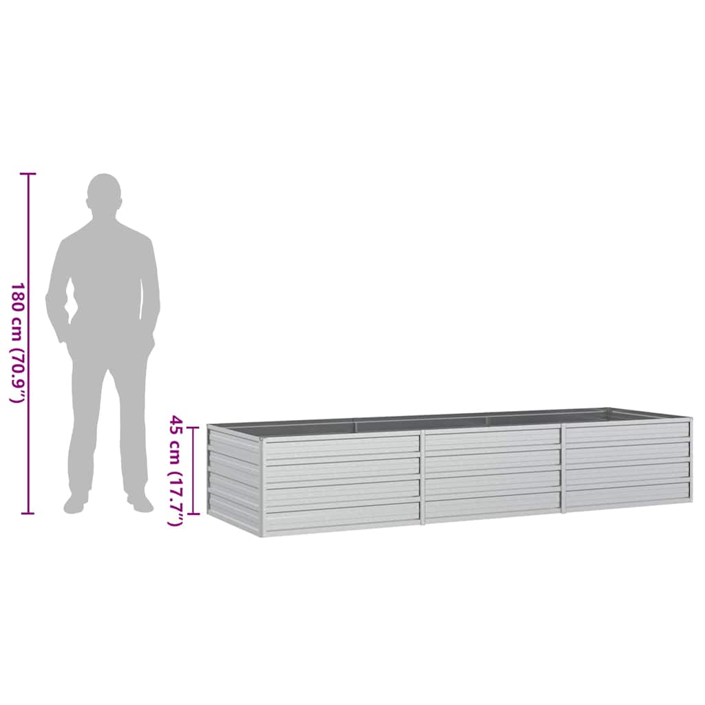 Plantenbak verhoogd 240x80x45 cm gegalvaniseerd staal zilver is nu te koop bij PeponiXL, paradijselijk wonen!