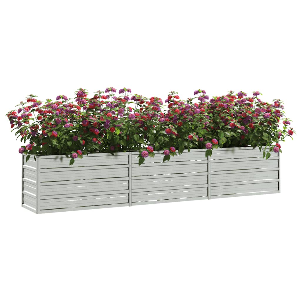 Plantenbak verhoogd 240x40x45 cm gegalvaniseerd staal zilver is nu te koop bij PeponiXL, paradijselijk wonen!
