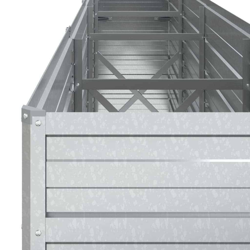 Plantenbak verhoogd 320x40x77 cm gegalvaniseerd staal zilver is nu te koop bij PeponiXL, paradijselijk wonen!