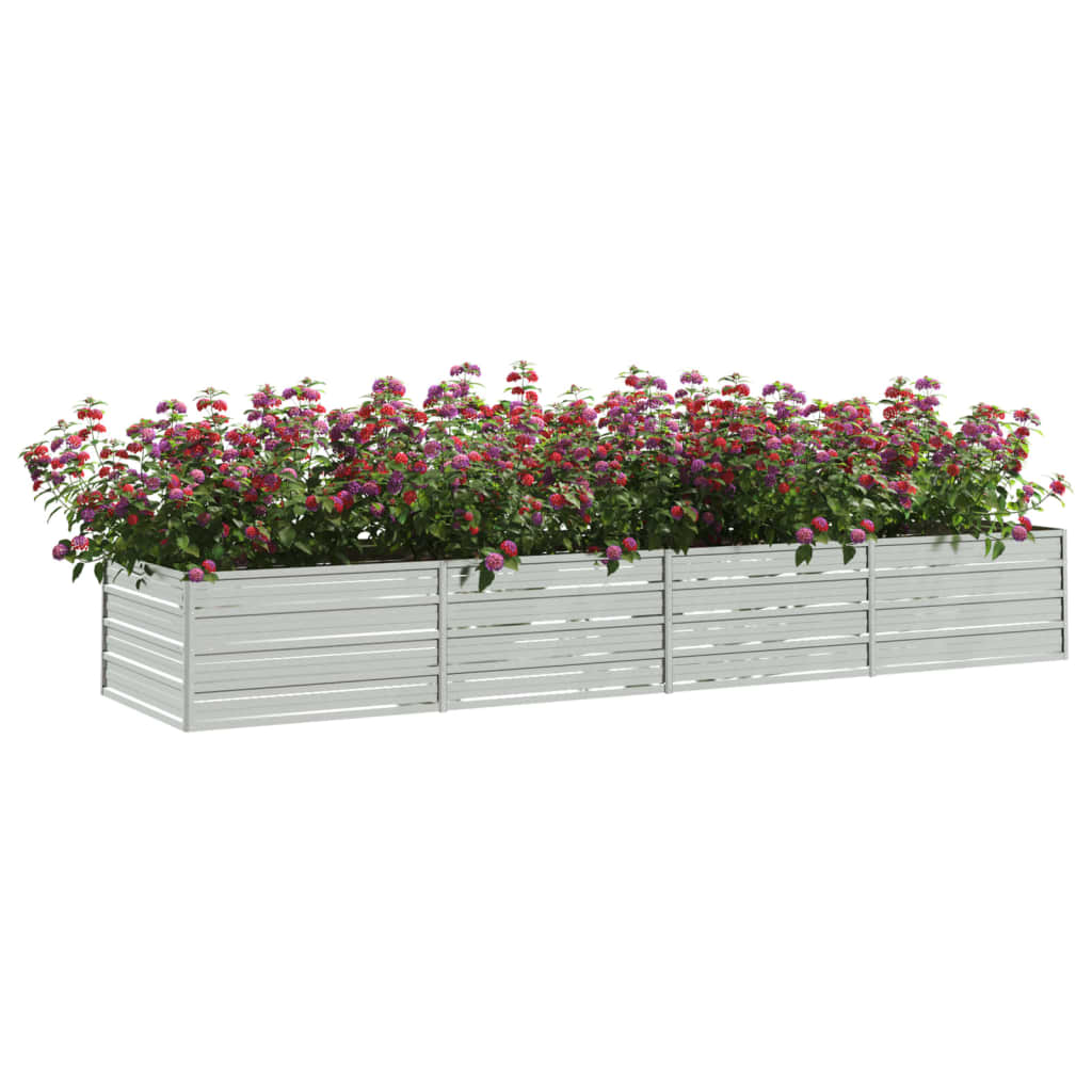 Plantenbak verhoogd 320x80x45 cm gegalvaniseerd staal zilver is nu te koop bij PeponiXL, paradijselijk wonen!