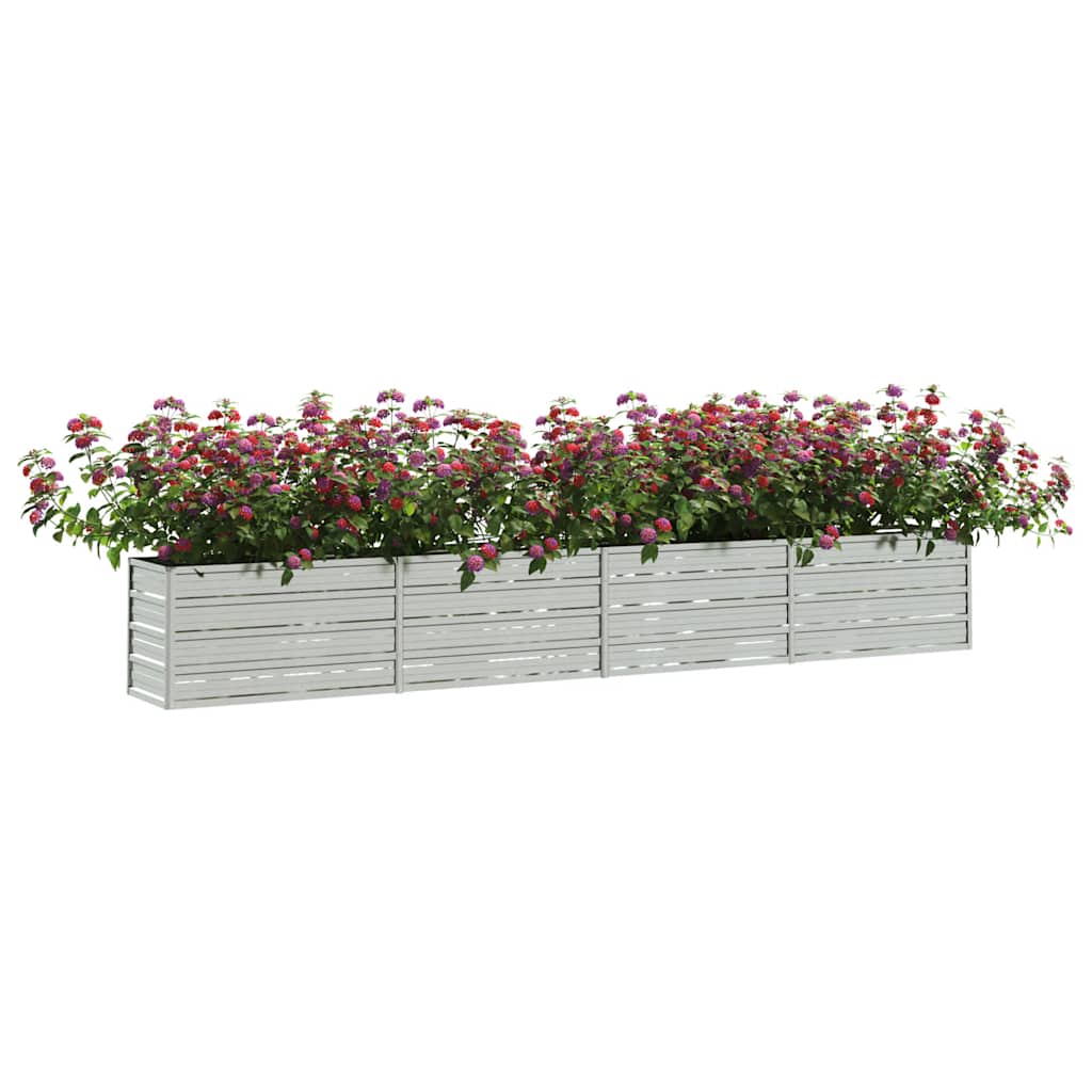 Plantenbak verhoogd 320x40x45 cm gegalvaniseerd staal zilver is nu te koop bij PeponiXL, paradijselijk wonen!