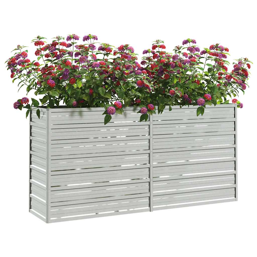 Plantenbak verhoogd 160x40x77 cm gegalvaniseerd staal zilver is nu te koop bij PeponiXL, paradijselijk wonen!