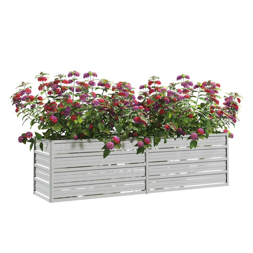 Plantenbak verhoogd 160x40x45 cm gegalvaniseerd staal zilver is nu te koop bij PeponiXL, paradijselijk wonen!