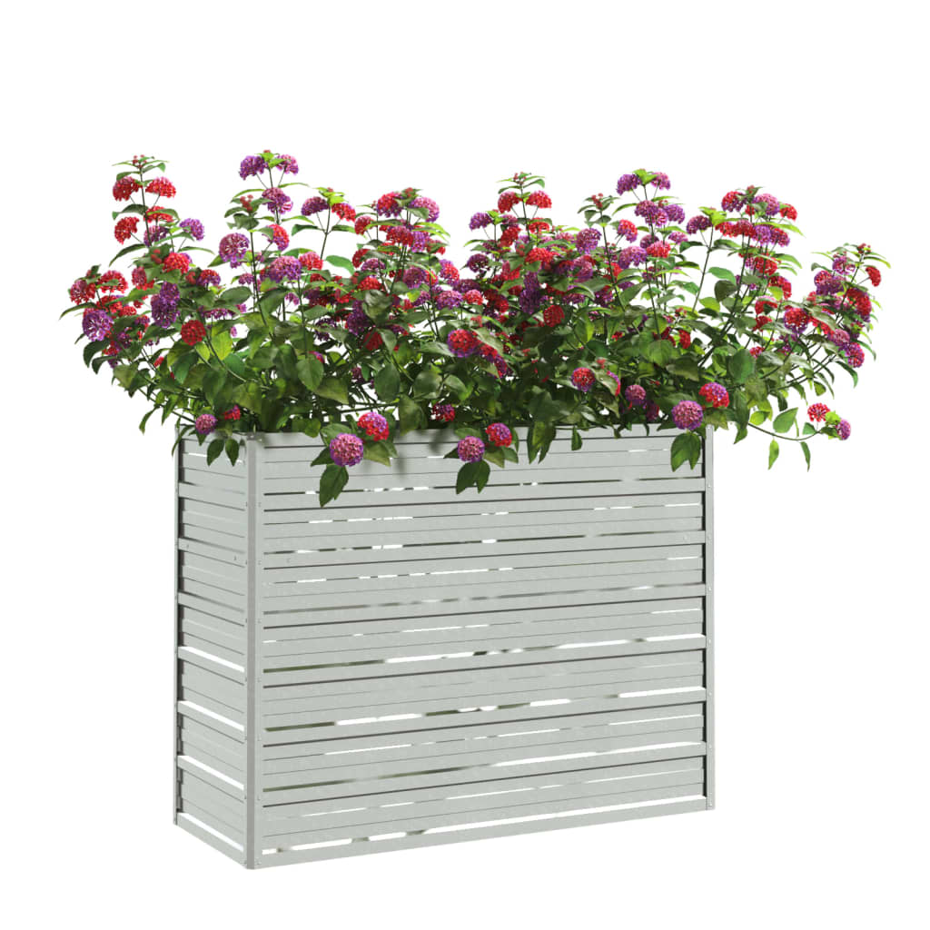 Plantenbak verhoogd 100x40x77 cm gegalvaniseerd staal zilver is nu te koop bij PeponiXL, paradijselijk wonen!
