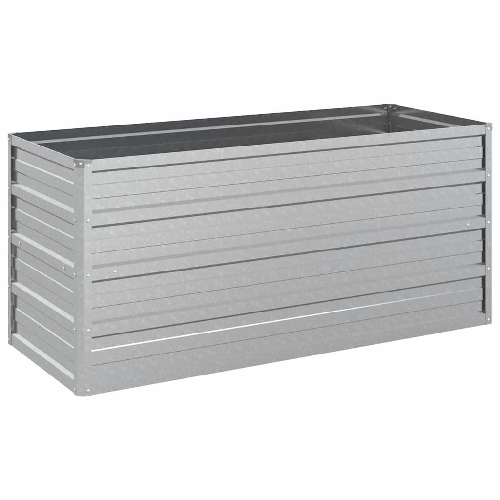Plantenbak verhoogd 100x40x45 cm gegalvaniseerd staal zilver is nu te koop bij PeponiXL, paradijselijk wonen!