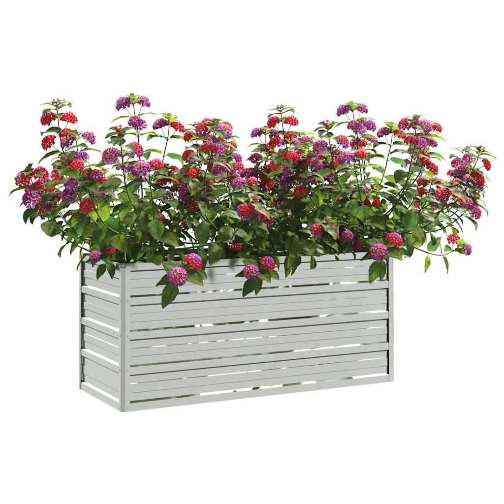 Plantenbak verhoogd 100x40x45 cm gegalvaniseerd staal zilver is nu te koop bij PeponiXL, paradijselijk wonen!