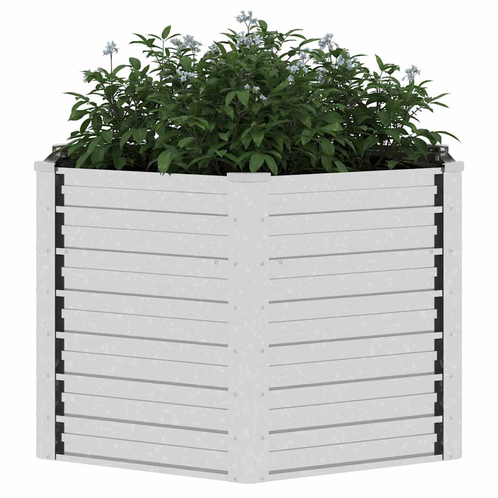 Plantenbak verhoogd 129x77 cm gegalvaniseerd staal zilverkleur is nu te koop bij PeponiXL, paradijselijk wonen!