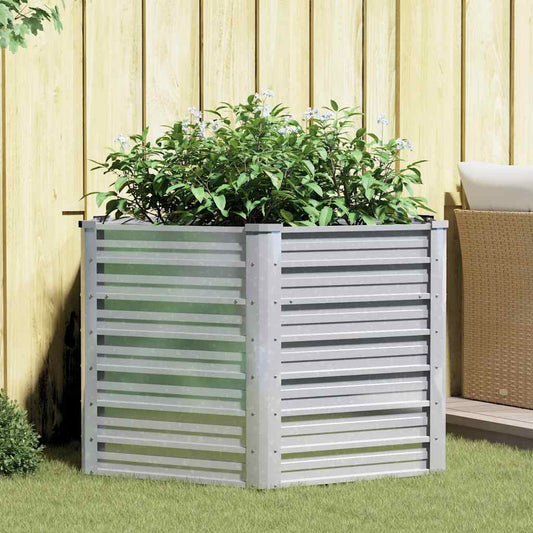 Plantenbak verhoogd 129x77 cm gegalvaniseerd staal zilverkleur is nu te koop bij PeponiXL, paradijselijk wonen!