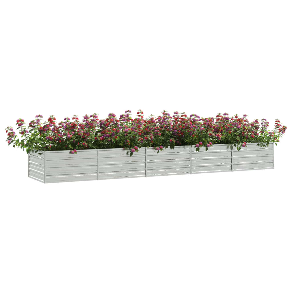 Plantenbak verhoogd 400x80x45 cm gegalvaniseerd staal zilver is nu te koop bij PeponiXL, paradijselijk wonen!