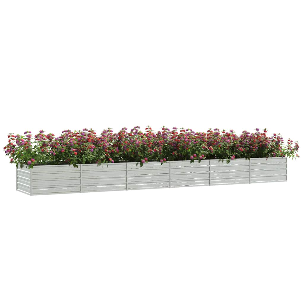 Plantenbak verhoogd 480x80x45 cm gegalvaniseerd staal zilver is nu te koop bij PeponiXL, paradijselijk wonen!