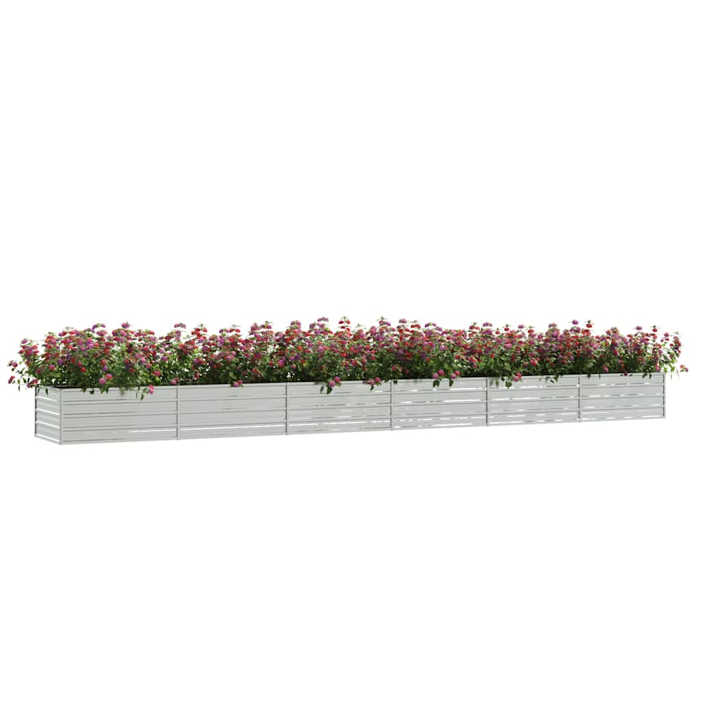 Plantenbak verhoogd 600x80x45 cm gegalvaniseerd staal zilver is nu te koop bij PeponiXL, paradijselijk wonen!