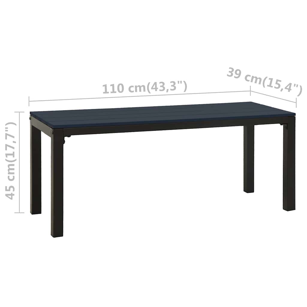 Tuinbank 110 cm staal en HKC zwart is nu te koop bij PeponiXL, paradijselijk wonen!