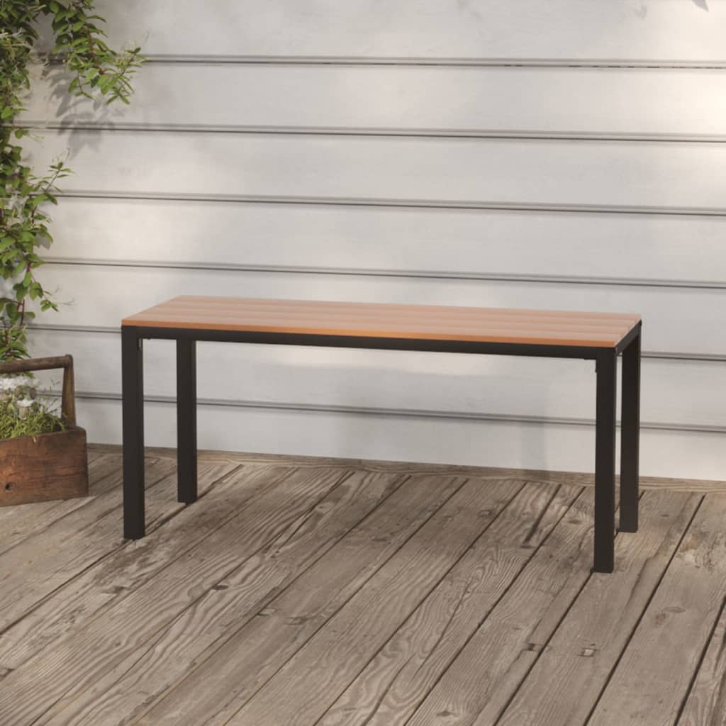 Tuinbank 110 cm staal en HKC bruin en zwart is nu te koop bij PeponiXL, paradijselijk wonen!