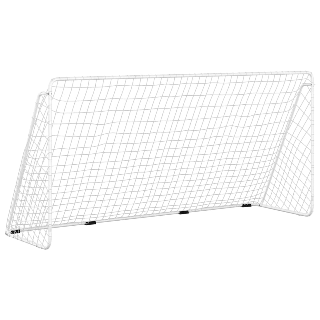 Voetbaldoel met net 366x122x182 cm staal wit is nu te koop bij PeponiXL, paradijselijk wonen!