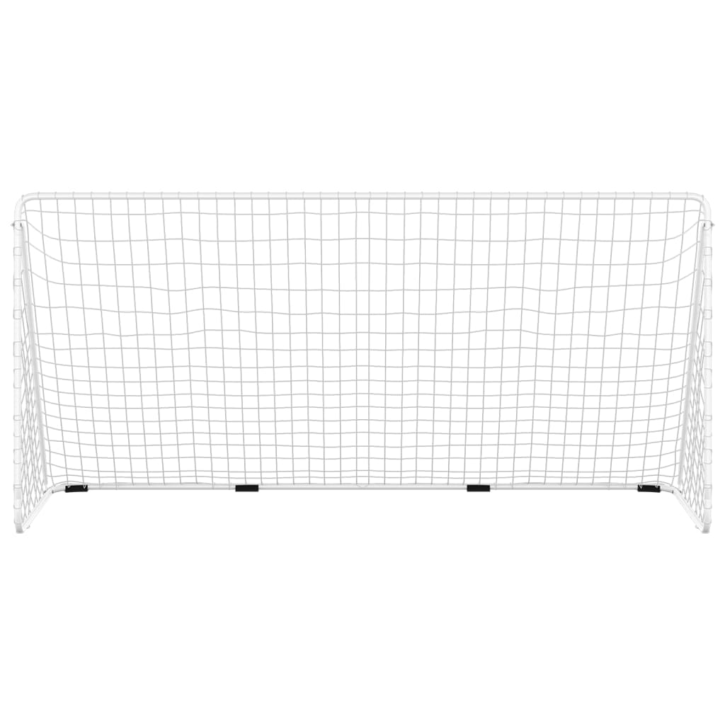 Voetbaldoel met net 366x122x182 cm staal wit is nu te koop bij PeponiXL, paradijselijk wonen!