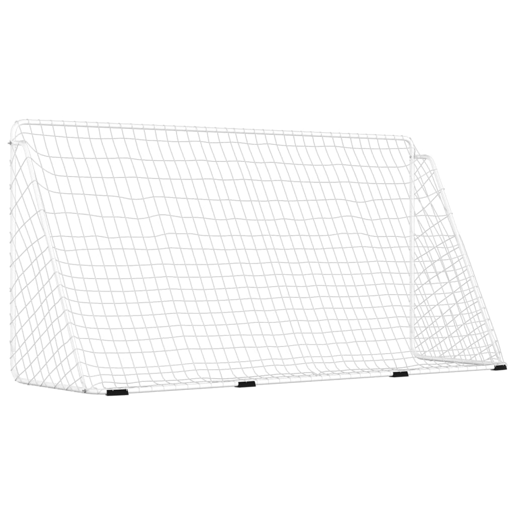 Voetbaldoel met net 366x122x182 cm staal wit is nu te koop bij PeponiXL, paradijselijk wonen!