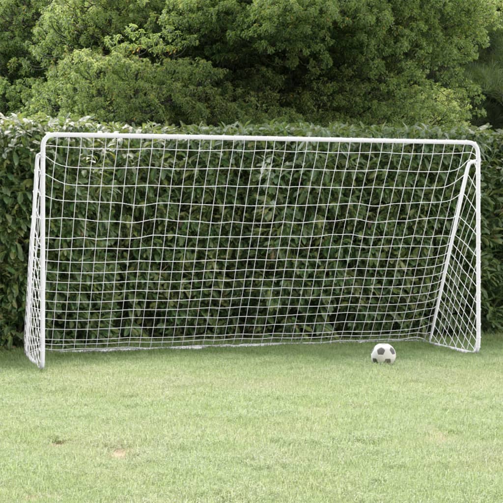 Voetbaldoel met net 366x122x182 cm staal wit is nu te koop bij PeponiXL, paradijselijk wonen!
