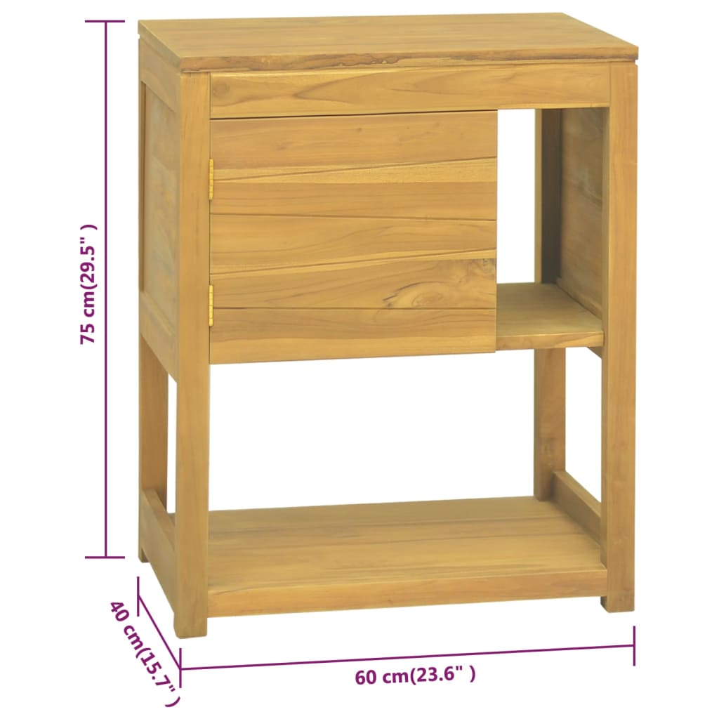 Badkamerkast 60x40x75 cm massief teakhout is nu te koop bij PeponiXL, paradijselijk wonen!