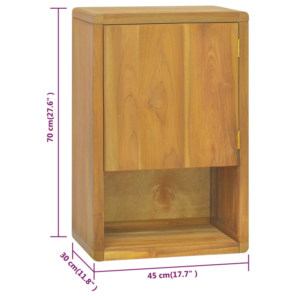 Badkamerwandkast 45x30x70 cm massief teakhout