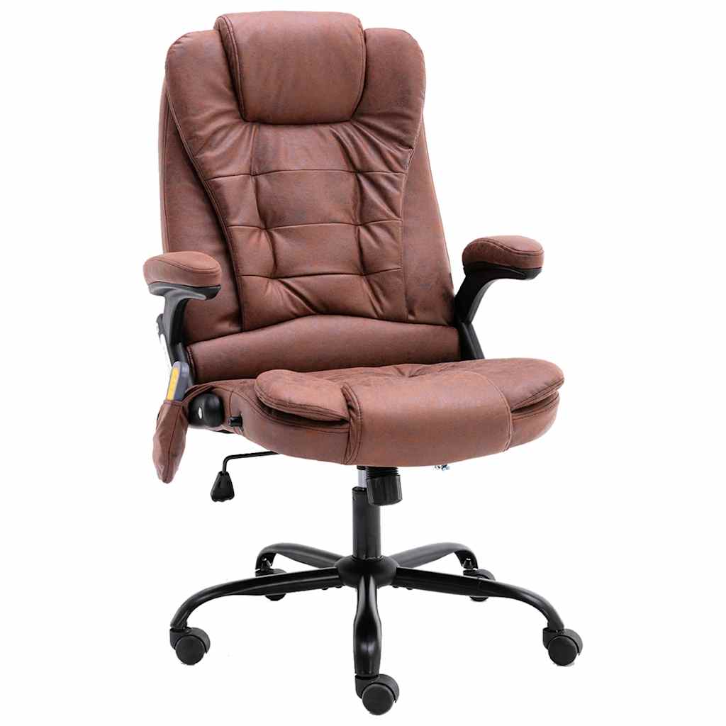 Massagekantoorstoel kunstsuède lichtbruin is nu te koop bij PeponiXL, paradijselijk wonen!