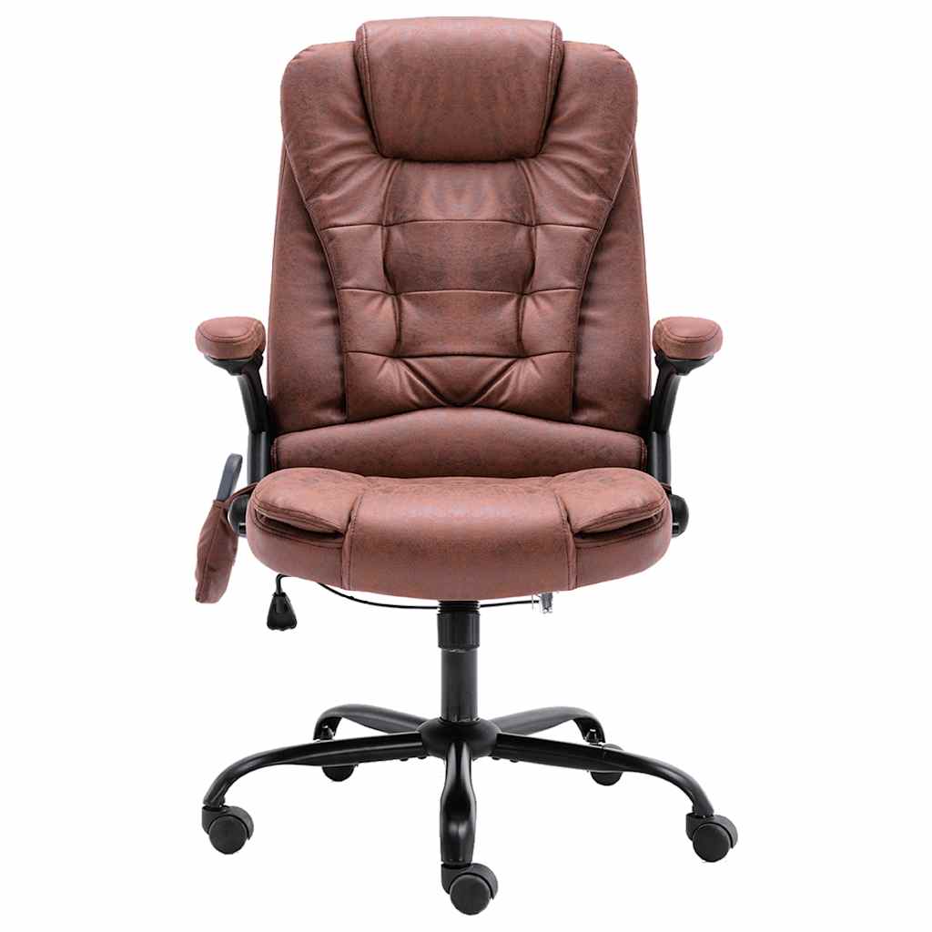 Massagekantoorstoel kunstsuède lichtbruin is nu te koop bij PeponiXL, paradijselijk wonen!