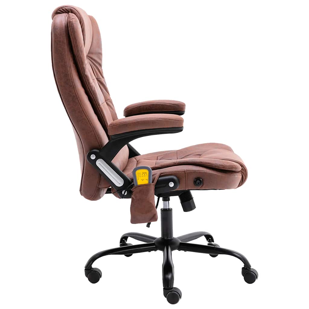 Massagekantoorstoel kunstsuède lichtbruin is nu te koop bij PeponiXL, paradijselijk wonen!