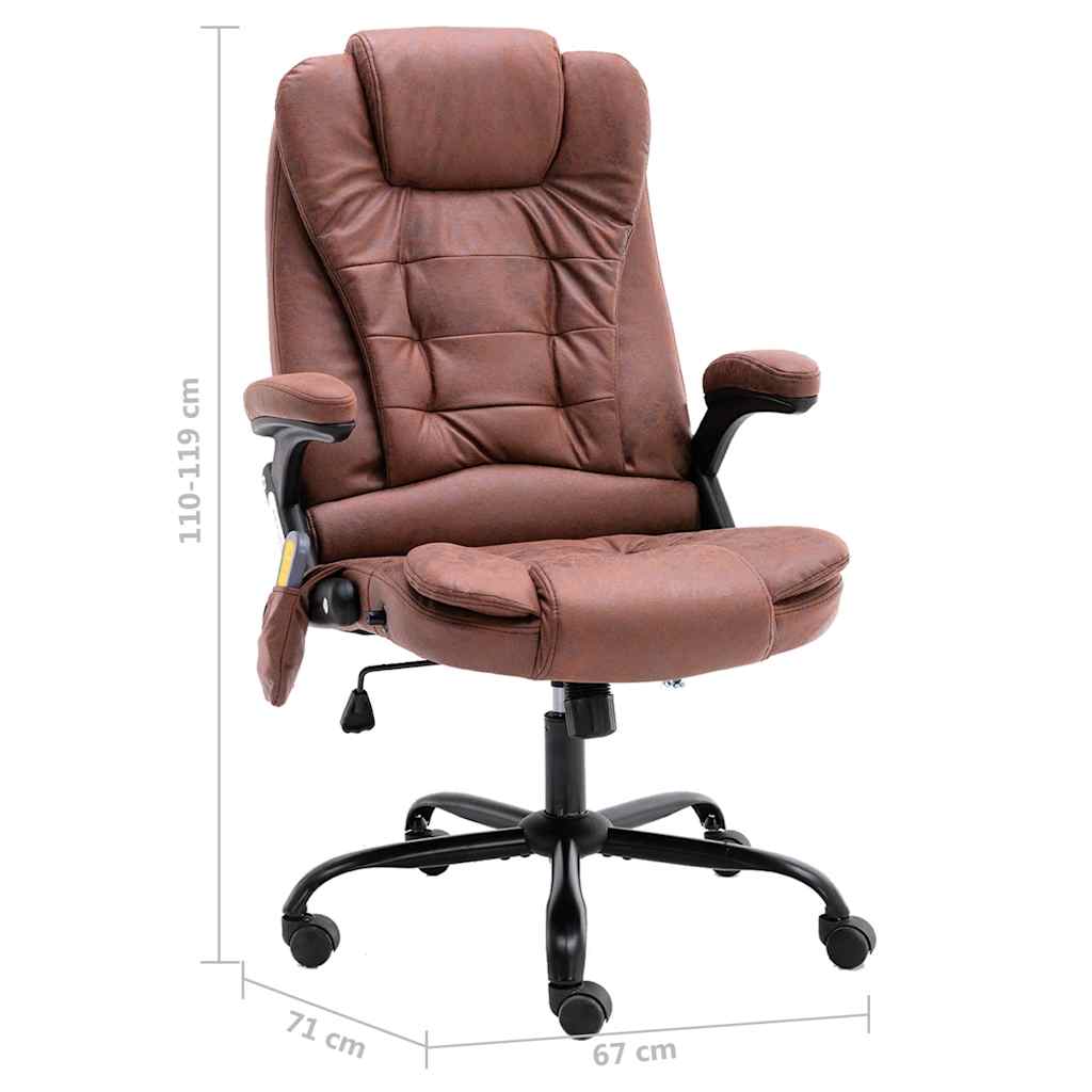 Massagekantoorstoel kunstsuède lichtbruin is nu te koop bij PeponiXL, paradijselijk wonen!