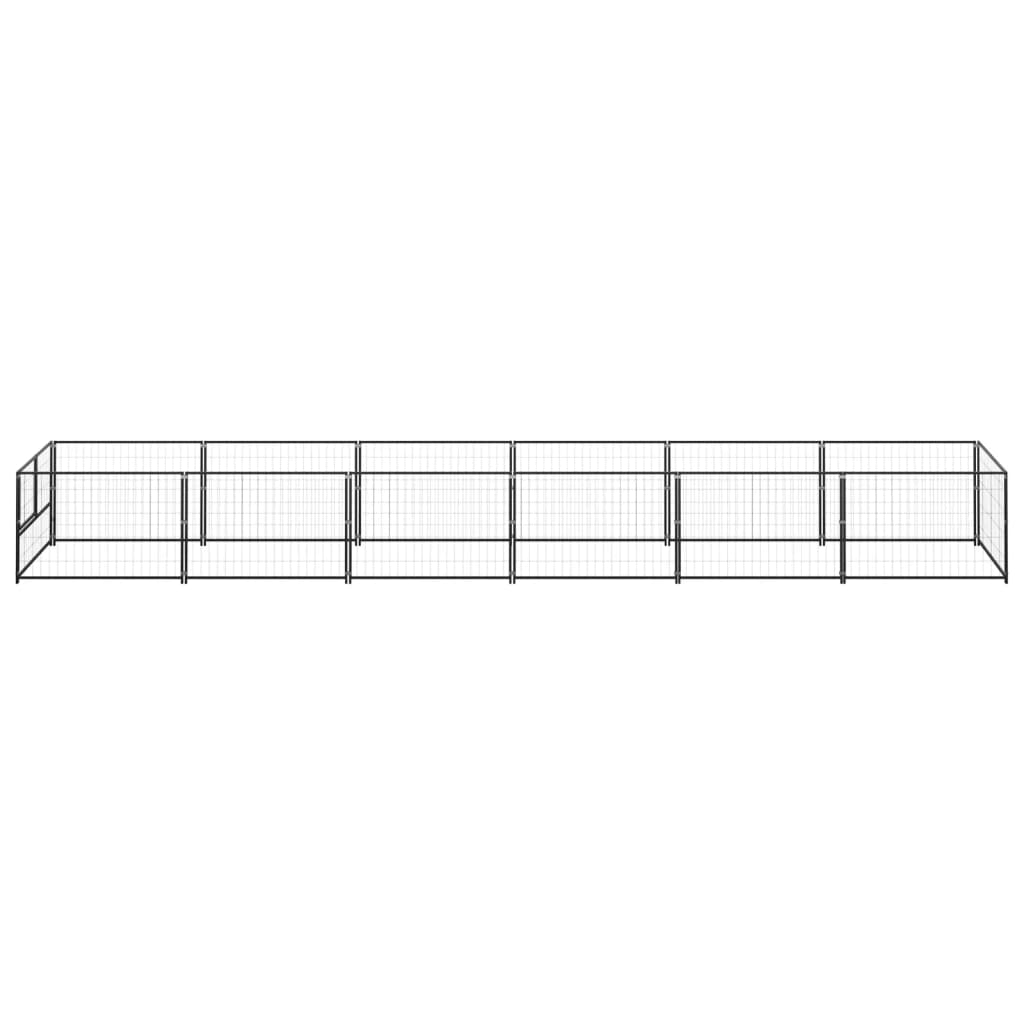 Hondenkennel 6 m² staal zwart is nu te koop bij PeponiXL, paradijselijk wonen!