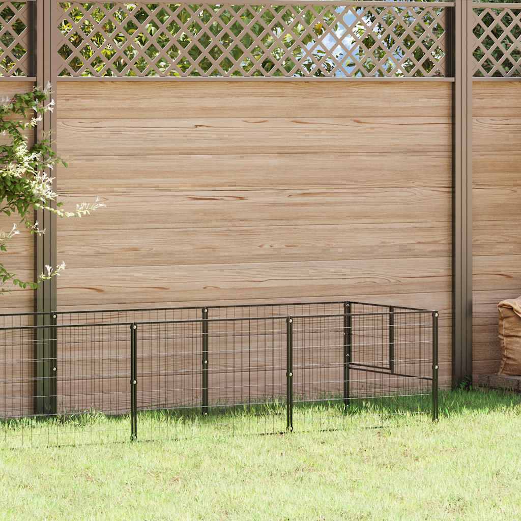 Hondenkennel 6 m² staal zwart is nu te koop bij PeponiXL, paradijselijk wonen!