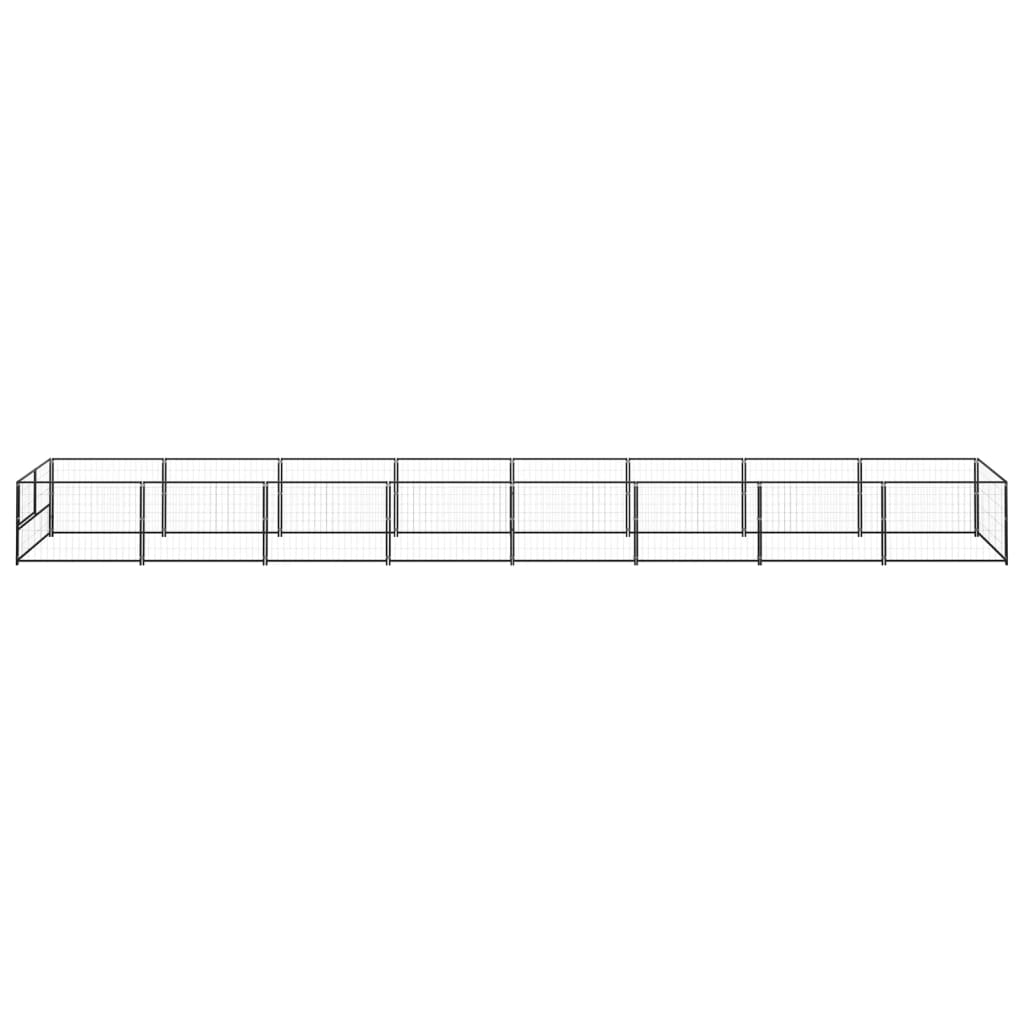 Hondenkennel 8 m² staal zwart is nu te koop bij PeponiXL, paradijselijk wonen!
