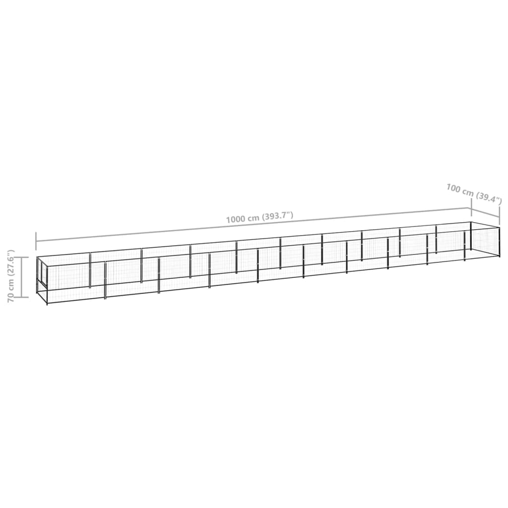 Hondenkennel 10 m² staal zwart is nu te koop bij PeponiXL, paradijselijk wonen!
