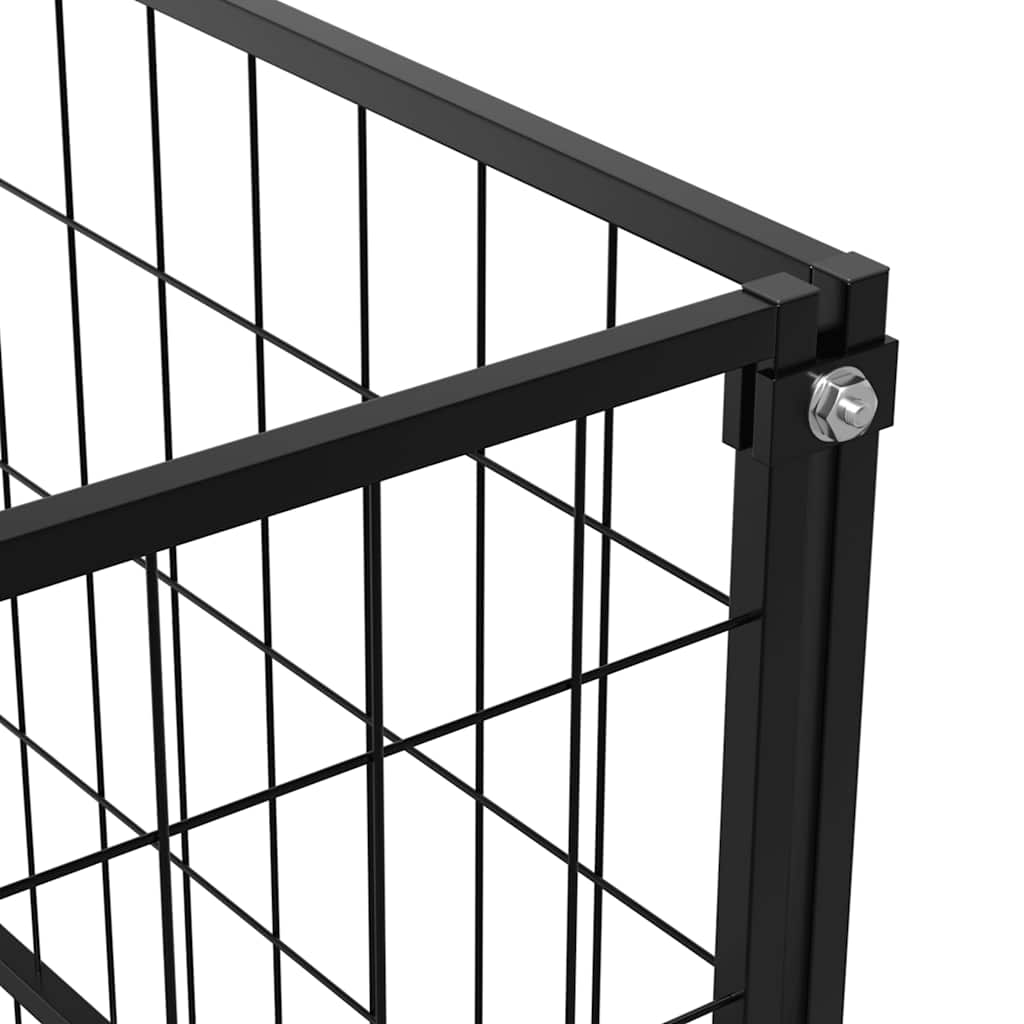 Hondenkennel 10 m² staal zwart is nu te koop bij PeponiXL, paradijselijk wonen!