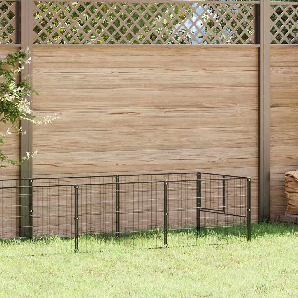Hondenkennel 10 m² staal zwart is nu te koop bij PeponiXL, paradijselijk wonen!