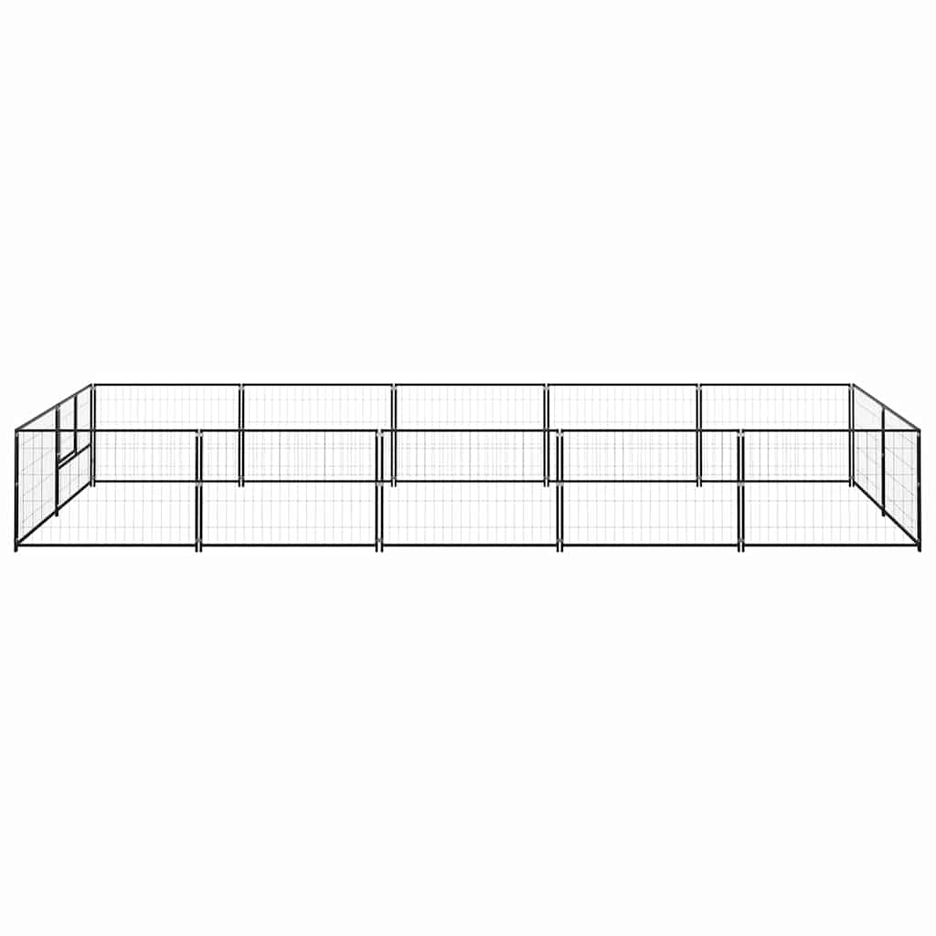 Hondenkennel 10 m² staal zwart is nu te koop bij PeponiXL, paradijselijk wonen!