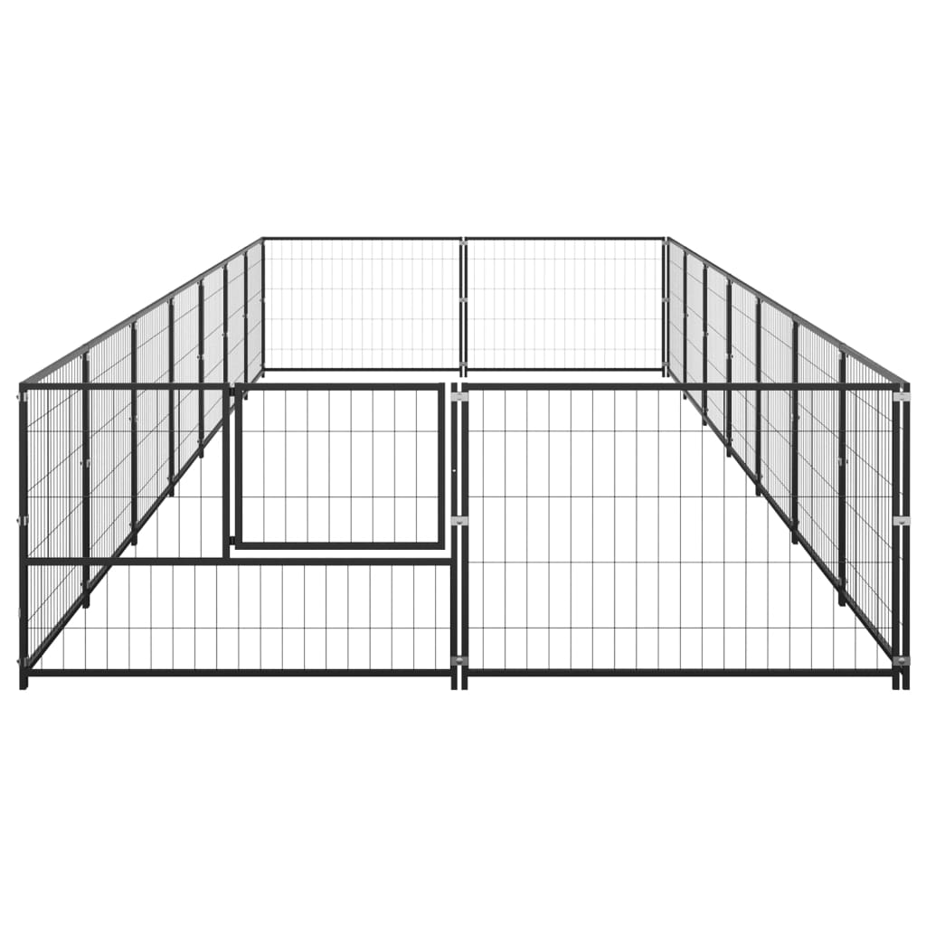 Hondenkennel 14 m² staal zwart is nu te koop bij PeponiXL, paradijselijk wonen!