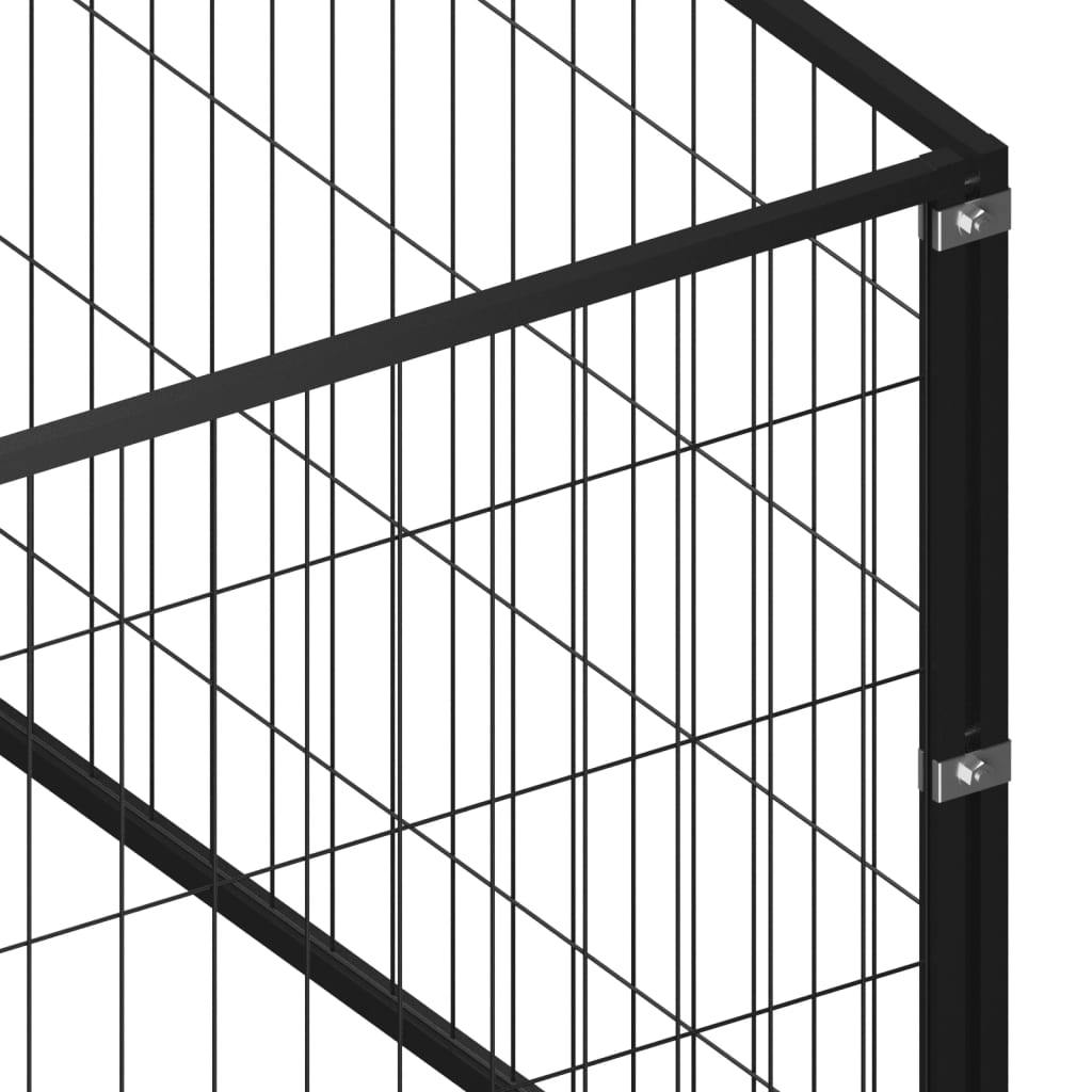 Hondenkennel 18 m² staal zwart is nu te koop bij PeponiXL, paradijselijk wonen!