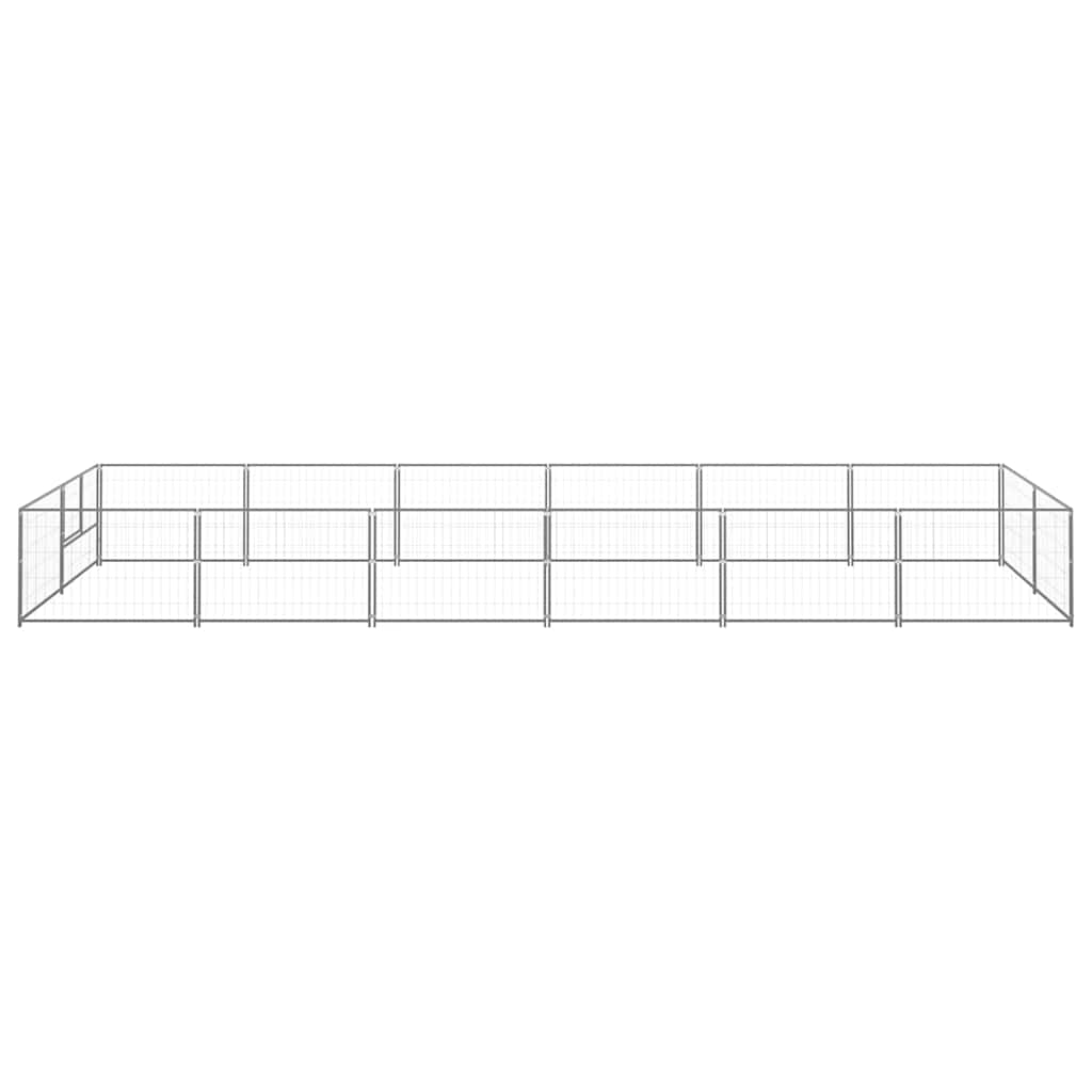 Hondenkennel 12 m² staal zilverkleurig is nu te koop bij PeponiXL, paradijselijk wonen!