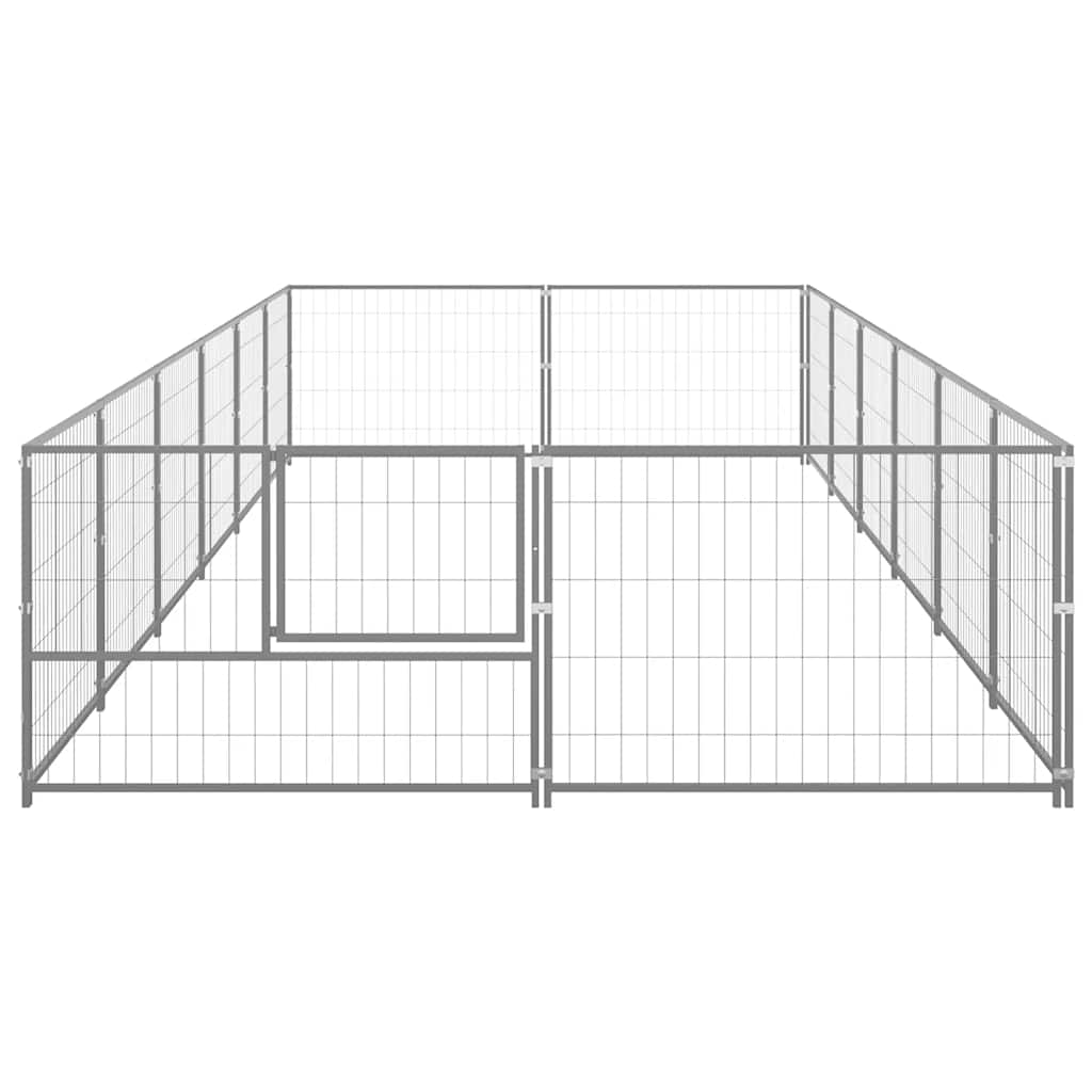 Hondenkennel 12 m² staal zilverkleurig is nu te koop bij PeponiXL, paradijselijk wonen!