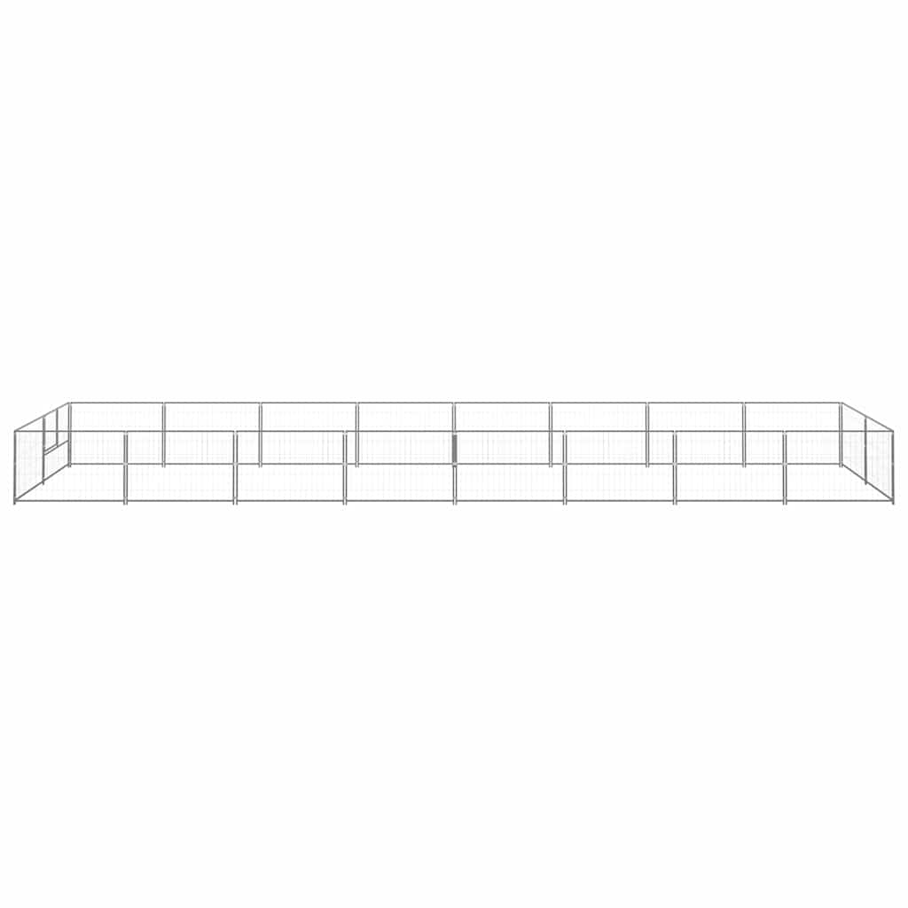 Hondenkennel 16 m² staal zilverkleurig is nu te koop bij PeponiXL, paradijselijk wonen!