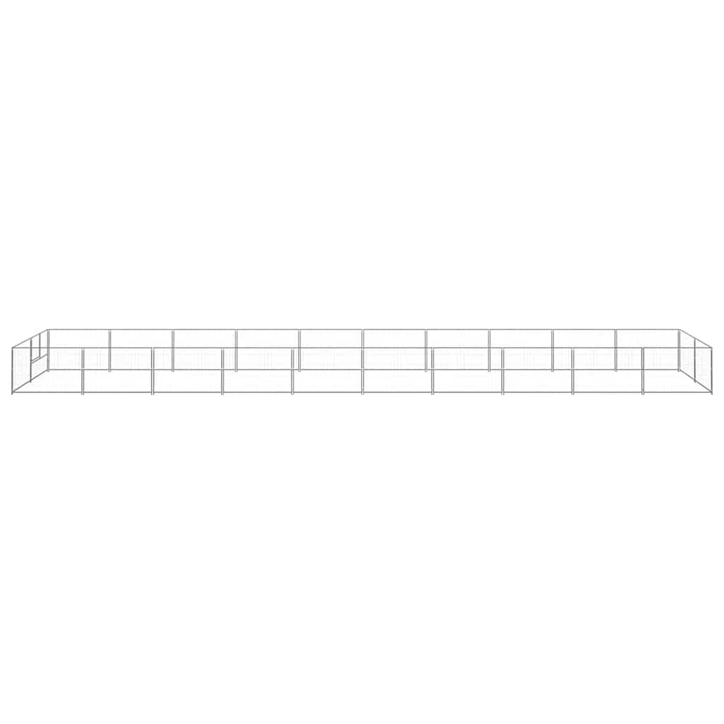 Hondenkennel 20 m² staal zilverkleurig is nu te koop bij PeponiXL, paradijselijk wonen!