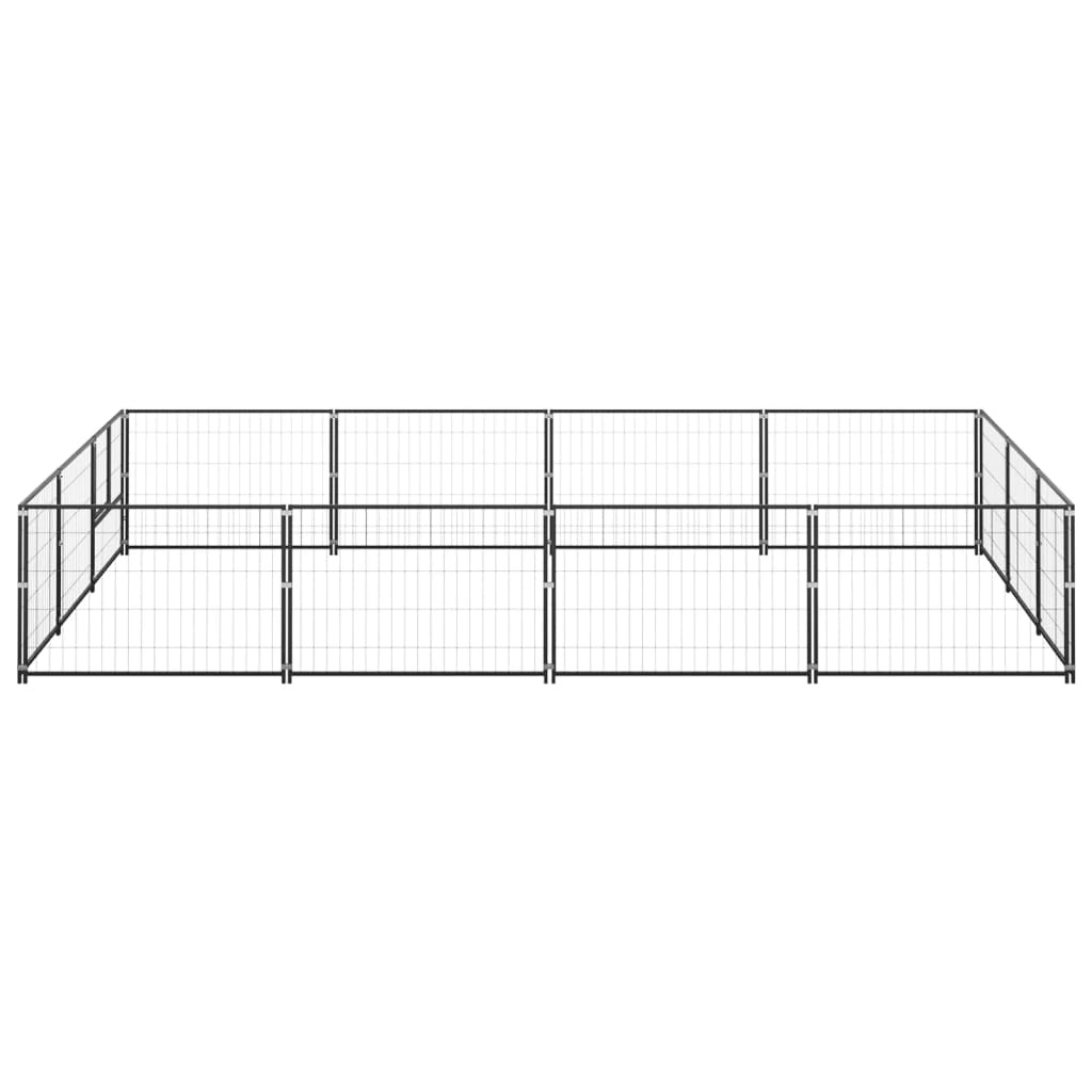 Hondenkennel 12 m² staal zwart is nu te koop bij PeponiXL, paradijselijk wonen!