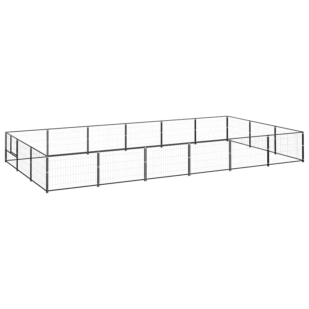 Hondenkennel 18 m² staal zwart is nu te koop bij PeponiXL, paradijselijk wonen!