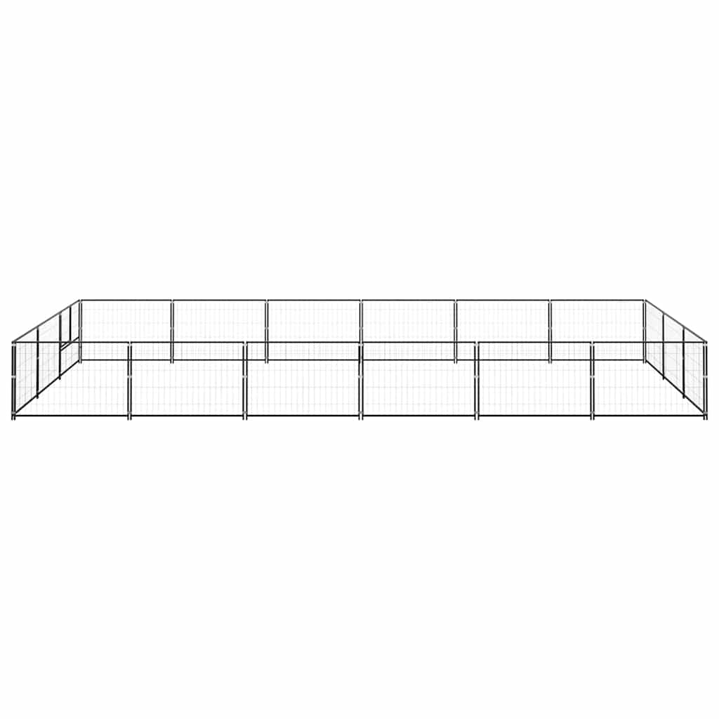 Hondenkennel 18 m² staal zwart is nu te koop bij PeponiXL, paradijselijk wonen!