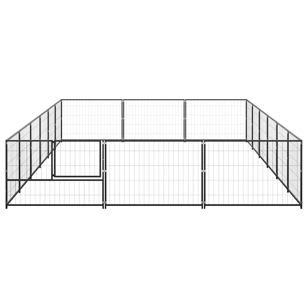 Hondenkennel 18 m² staal zwart is nu te koop bij PeponiXL, paradijselijk wonen!