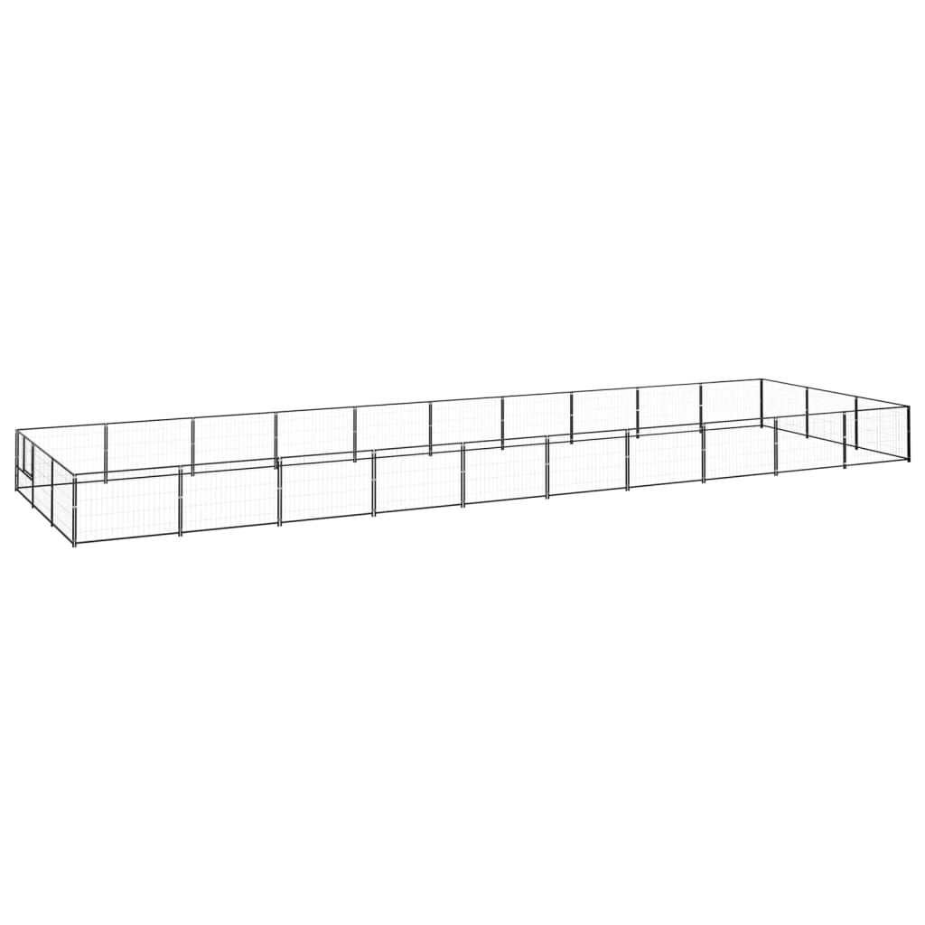 Hondenkennel 30 m² staal zwart is nu te koop bij PeponiXL, paradijselijk wonen!