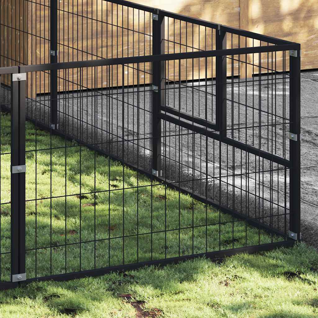 Hondenkennel 30 m² staal zwart is nu te koop bij PeponiXL, paradijselijk wonen!