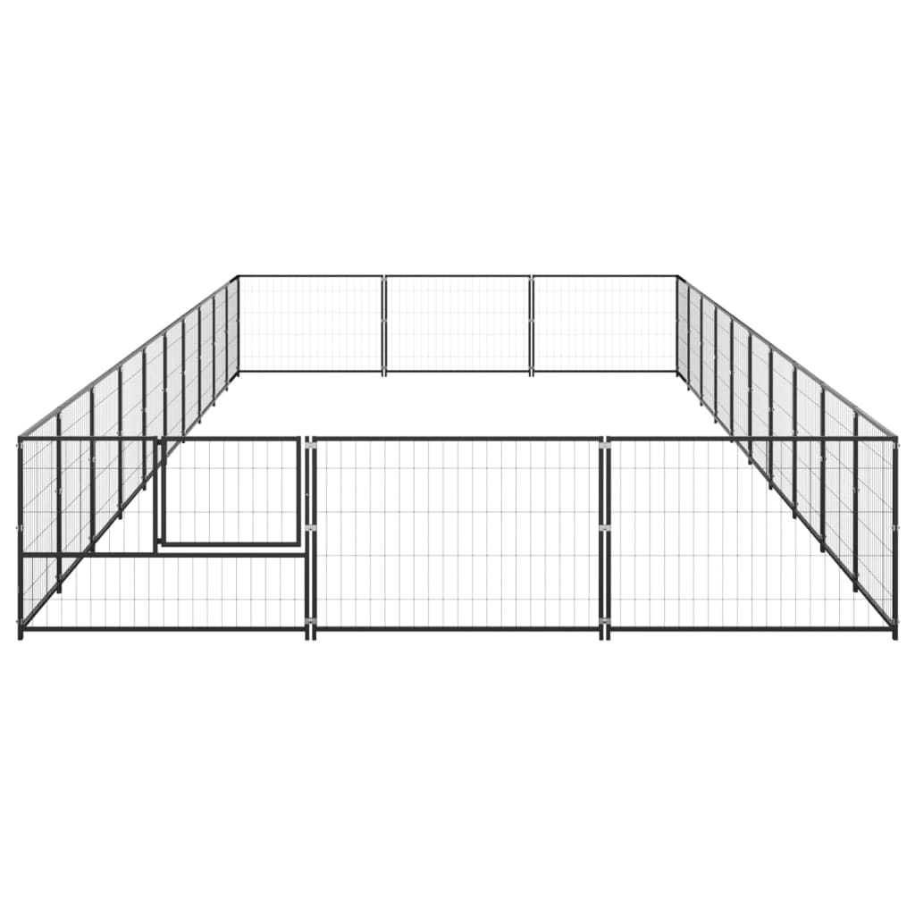Hondenkennel 30 m² staal zwart is nu te koop bij PeponiXL, paradijselijk wonen!
