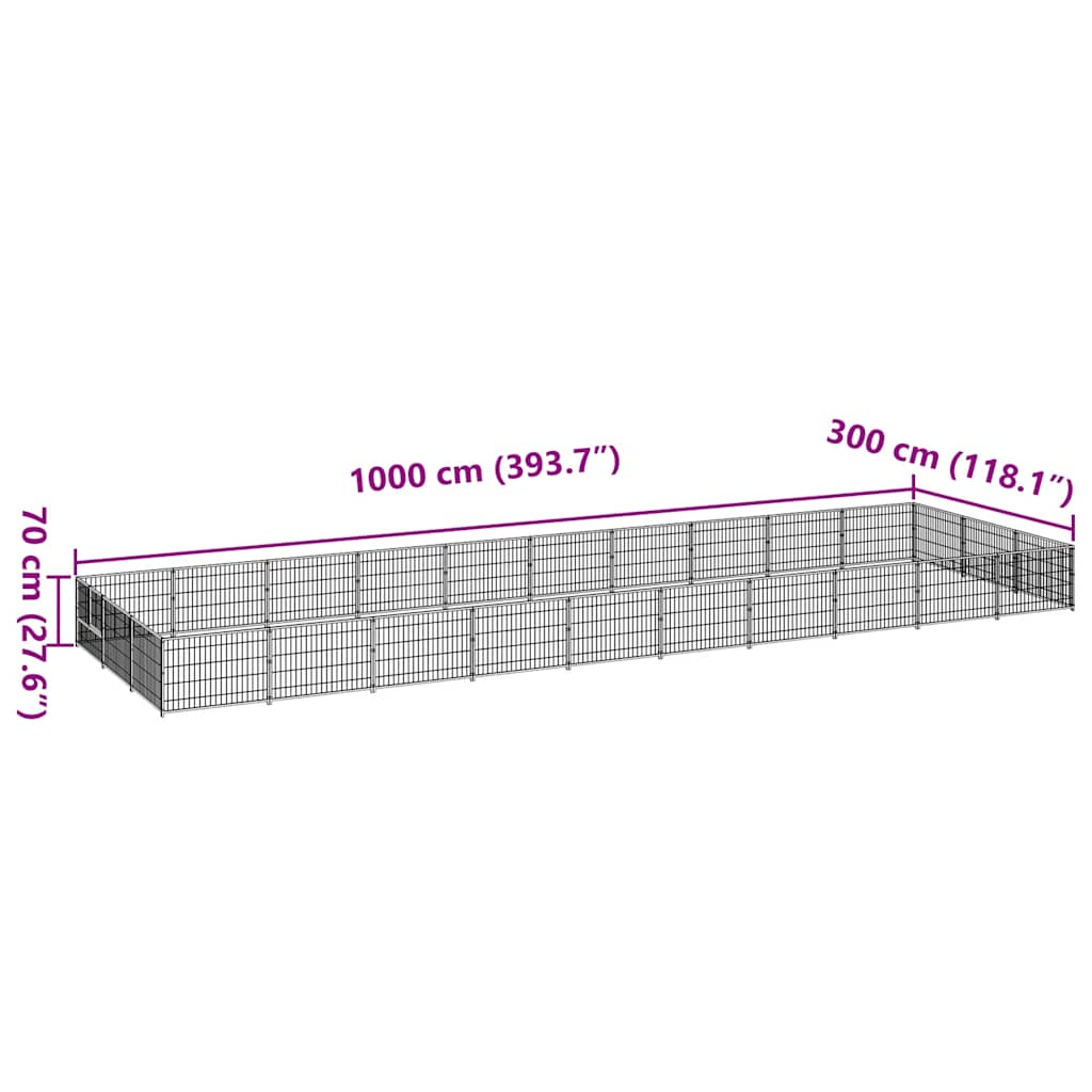 Hondenkennel 30 m² staal zwart is nu te koop bij PeponiXL, paradijselijk wonen!