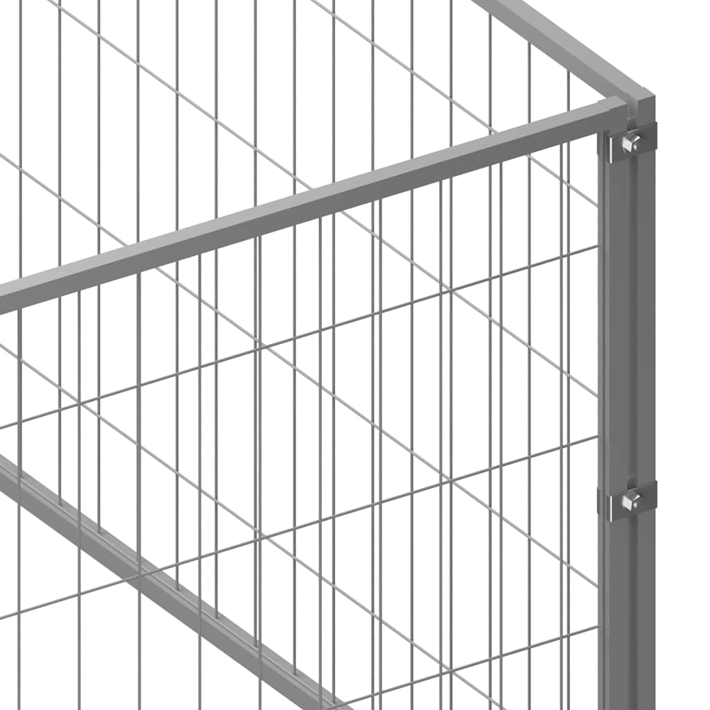 Hondenkennel 15 m² staal zilverkleurig is nu te koop bij PeponiXL, paradijselijk wonen!