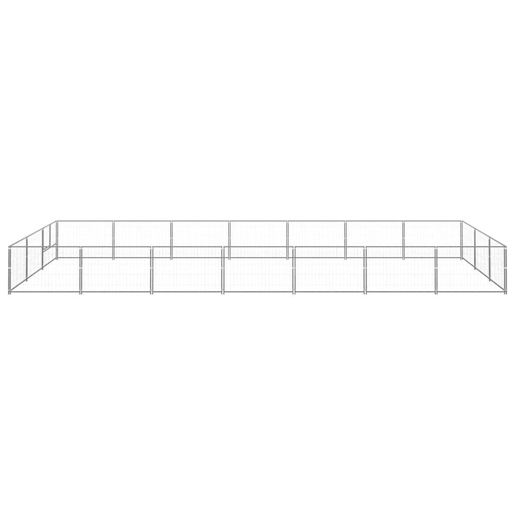 Hondenkennel 21 m² staal zilverkleurig is nu te koop bij PeponiXL, paradijselijk wonen!